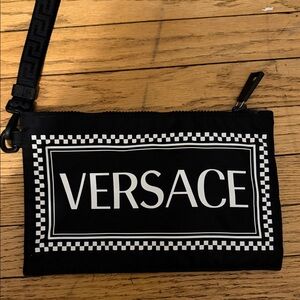 Versace Monochrome Logo Pouch